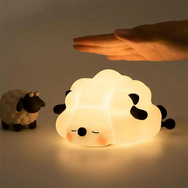 LED Cute Sheep/Rabbit/panda Lamp silicon Night Light  USB Rechargeable Touch Sensor for Kids.