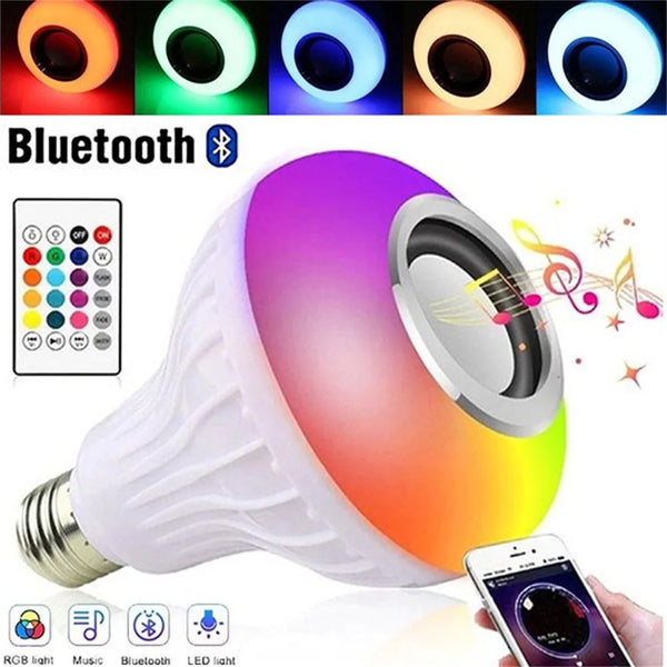 Home Smart Led Light E27 12W  Bluetooth Control Bulb RGB  Music Play with Remote Control with Stereo